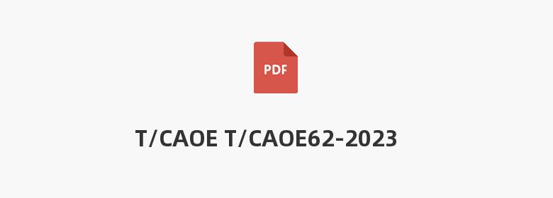 T/CAOE T/CAOE62-2023